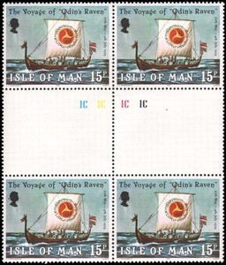 Isle of Man #162 MNH gutter block of 4