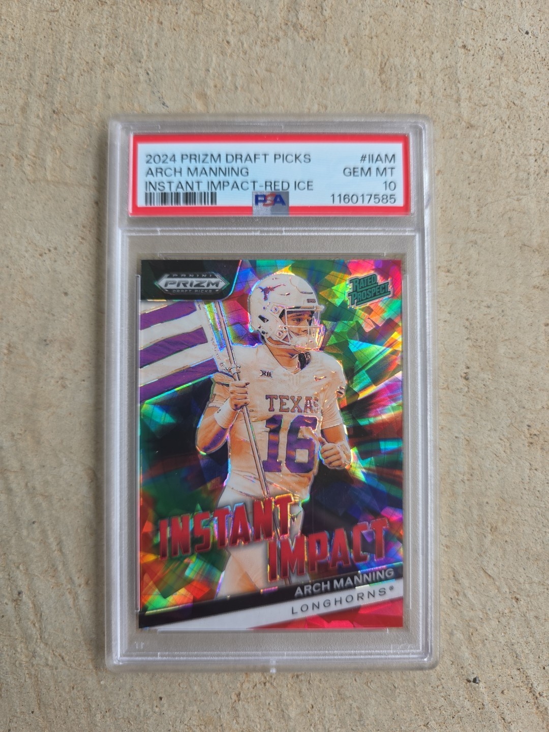 Arch Manning PSA 10 Red Ice SP (RC) 2024 Panini Prizm DP Texas Longhorns QB