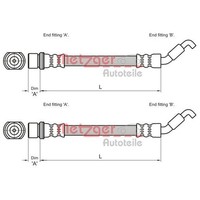 2X Metzger BremsschlÄUche Hinten Beidseitig Passend FÜR Toyota Corolla