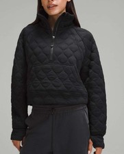  541 - NWT Lululemon Scuba Oversized Quilted Half Zip - Black - Sz XS/S
