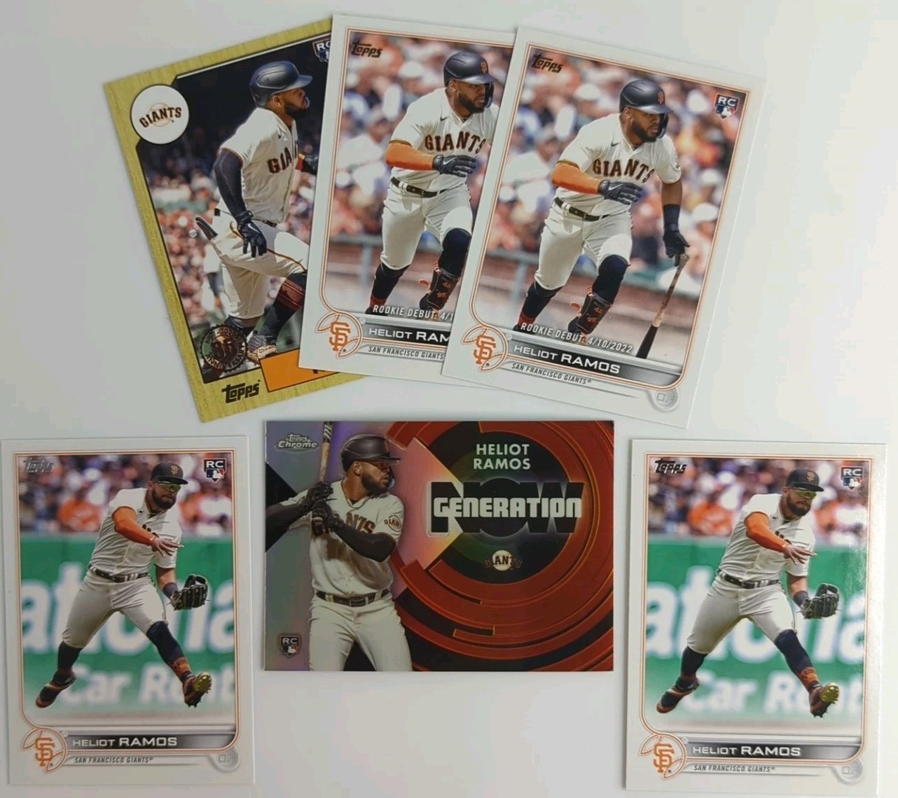 Heliot Ramos RC Lot 2022 Topps Update & Chrome Rookie & Insert Lot Of 6