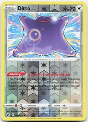Ditto 107/159 Crown Zenith Reverse Holo Rare