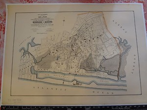 Rare 1901 LIRR Far Rockaway Queens New York City NYC 24 X 34 Planning ...