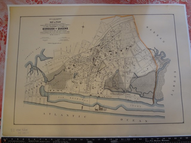 Rare 1901 LIRR Far Rockaway Queens New York City NYC 24 X 34 Planning ...