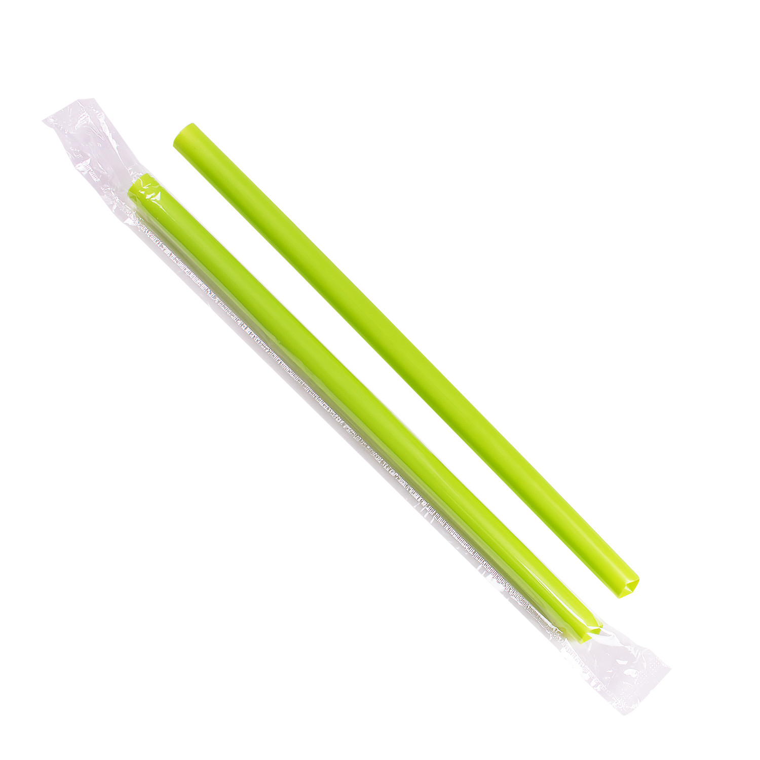 Karat 9-inch Boba Straws (10mm) Poly Wrapped - Green - 1,600