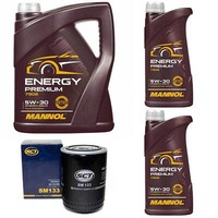 MotoröL Set Mannol Energy Premium 5W-30 7 Liter + ÖLfilter FüR Ford Ranger 2.5