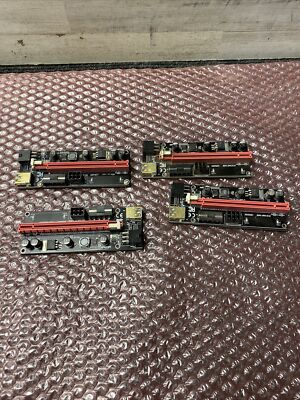 Lot of 4 GPU Riser PCE164P-N08 VER009S PCI-E 1X TO 16X ADAPTER