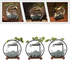 Tabletop Water Fountain, Indoor Waterfall with LED Light Mist Desk Fountain