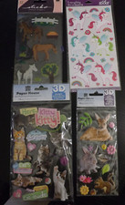 NEW LOT of 4 animals pony horse unicorns cats deer bunny scrapbooking stickers