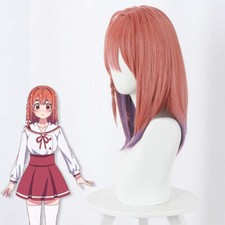 Peluca Cosplay Rent-a-Girlfriend Kanokari Sumi Sakurasa Rosa Rayado Degradado