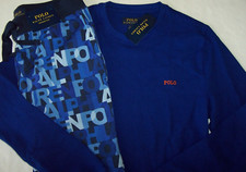 NWT Polo Ralph Lauren Blue FUN LOGO LETTERS Jogger Pajama/Lounge Set Men's M