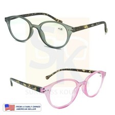 WOMENS TRANSLUCENT 125 to 400 READERS colored frames SPRING HINGES nice