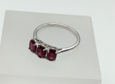 9 carat white gold rhodolite garnet cluster ring size N1/2 Birmingham 2008