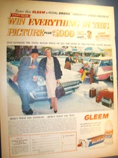 1958 Chrysler New Yorker convertible Plymouth Sport Suburban Gleem lrg-mag ad
