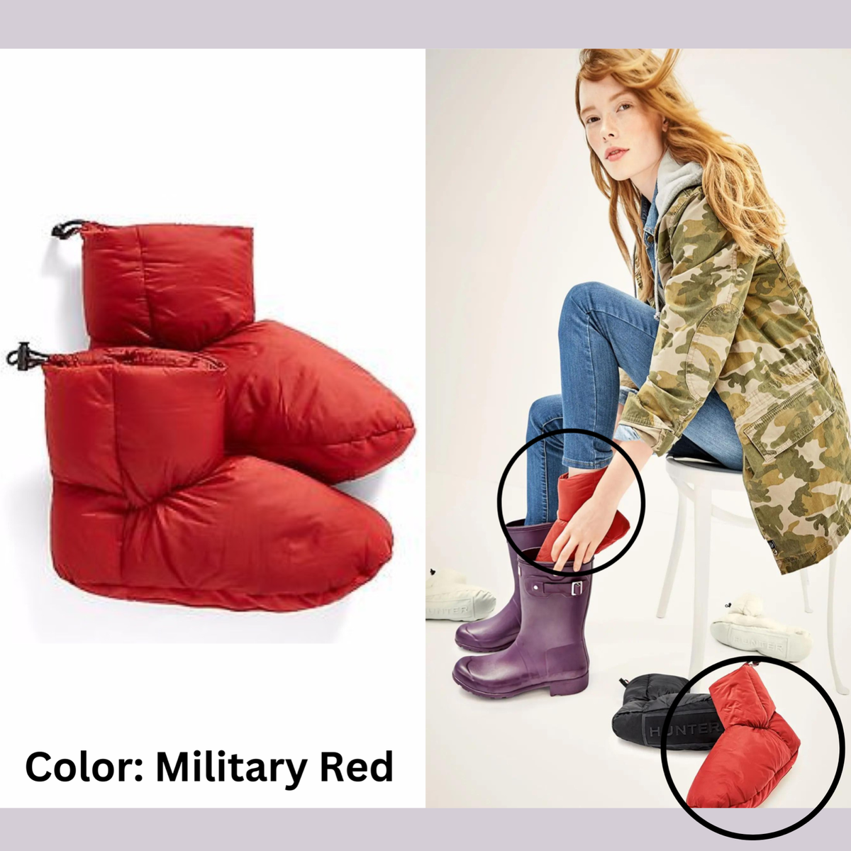 NIB $55 Hunter Medium 5-7 US Chelsea Down Insulated Boot Socks