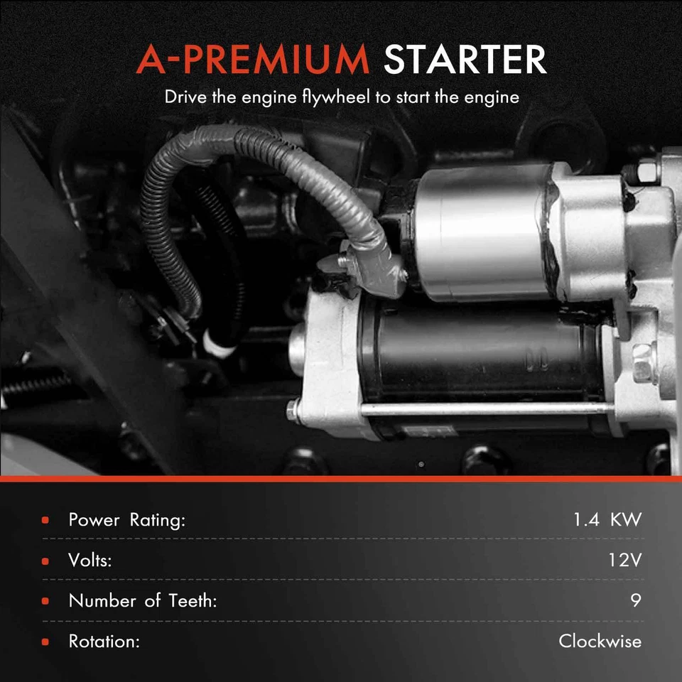 Motor De Arranque para Dodge Charger Chrysler Town & Country Plymouth 1.4kW/12V CW 9T Foto 2 de 4