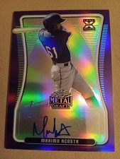 2020 Leaf Metal Draft Maximo Acosta #5/25 AUTOGRAPH #BA-MA2 Rookie Baseball Card