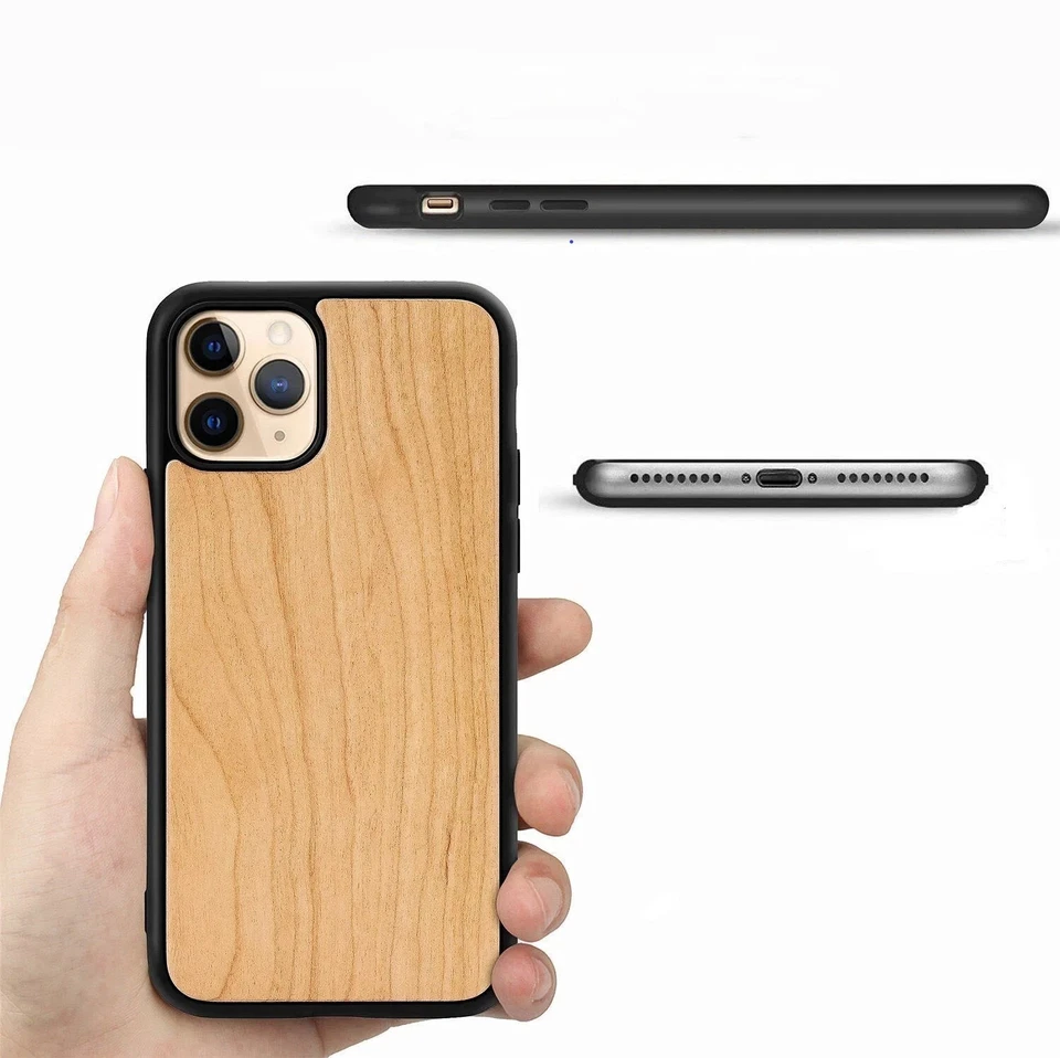 Funda Madera para iPhone 16 15 14 13 12 Mini Plus Pro Max Madera Teléfono Celular Cubierta Foto 4 de 4
