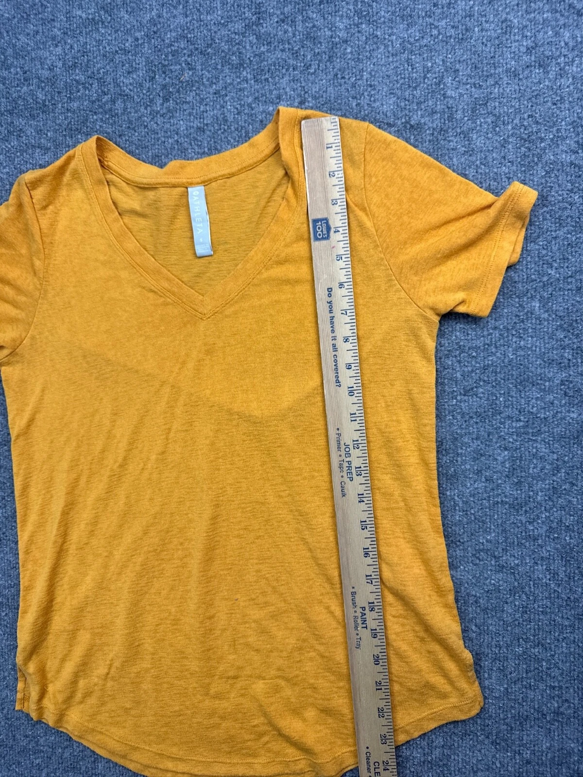athleta short sleeve v neck basic tee rounded hem shirt