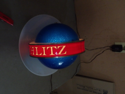 Old Vintage Schlitz Beer Rotating Blue Saturn Globe Lighted Sign