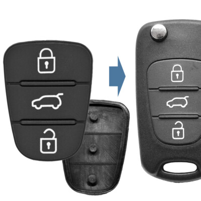 2x Tastenfeld für Hyundai / Kia Klapp Schlüssel Funk Fernbedienung 3 Tasten