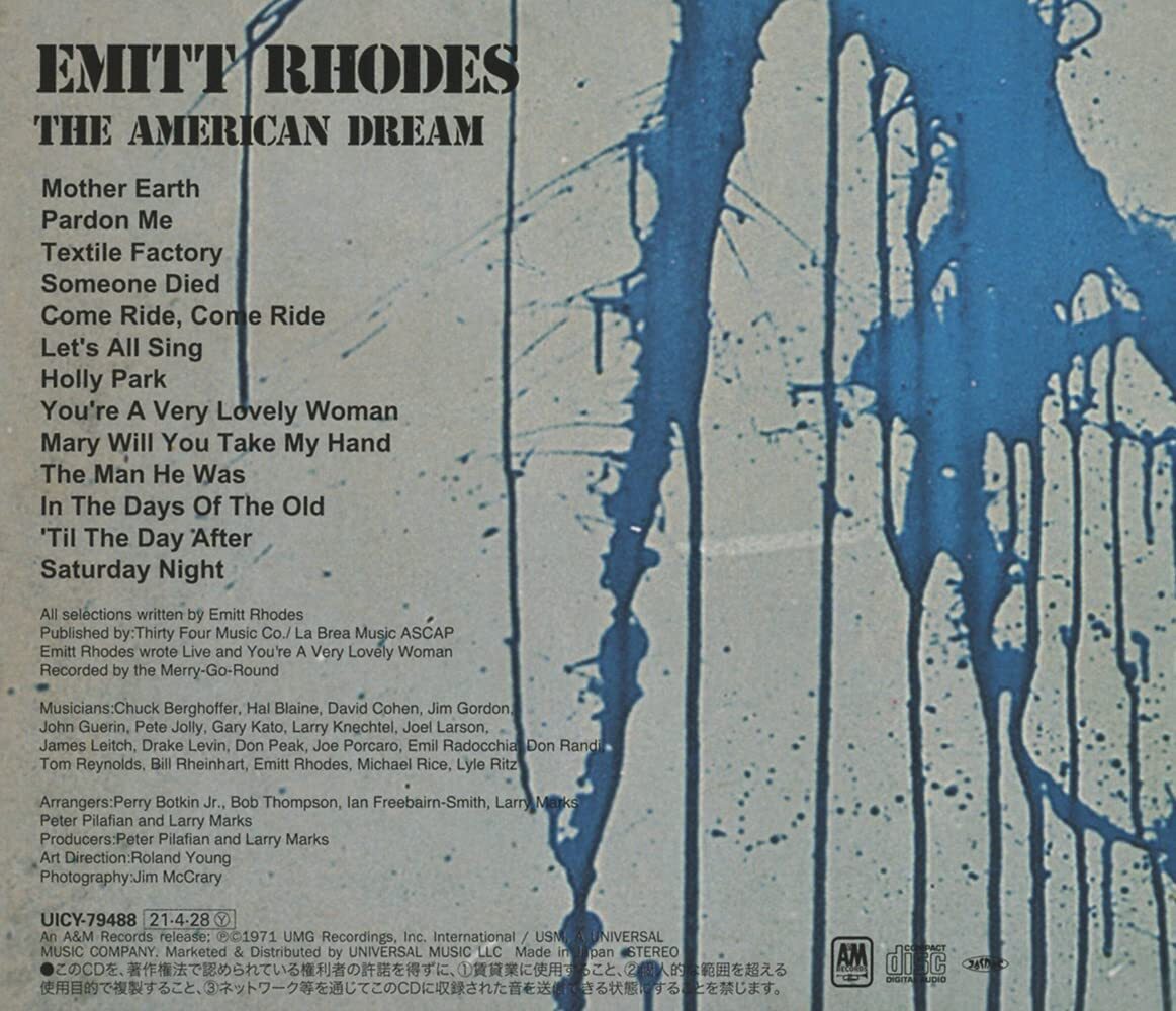 Emitt Rhodes THE American Dream Japan Music CD Bonus Tracks ...