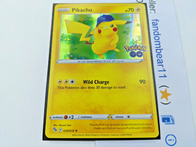 Pikachu HOLO RARE card 028/078 Sword & Shield Pokemon GO 2022 Pokemon TCG | eBay Pikachu HOLO RARE card 028/078 Sword & Shield Pokemon GO 2022 Pokemon TCG | eBay
