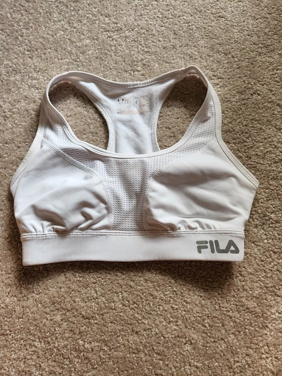 Fila Women's white sports bra Small padded but not removeable