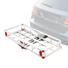 Hitch Mount Cargo Carrier 49.4x22.4x7.1 in 500lb Aluminum Fits 2" Receiver