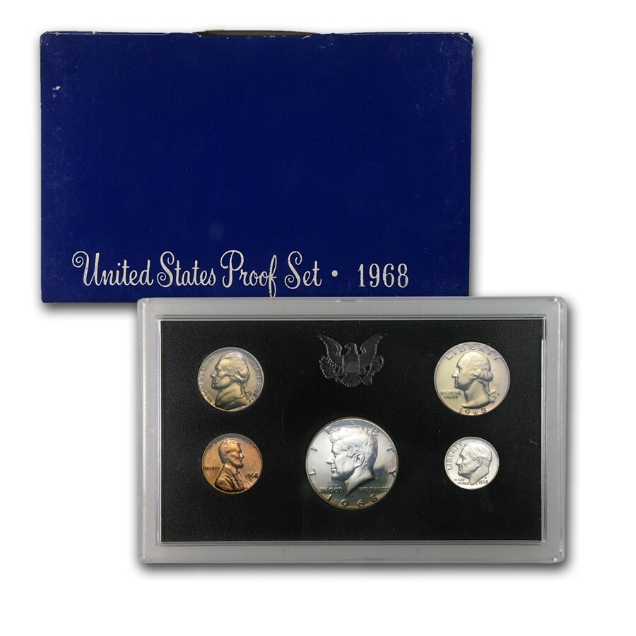 1968年 アメリカ合衆国プルーフコインセット 1) 1968 S United States Proof Set in Original Box | eBay