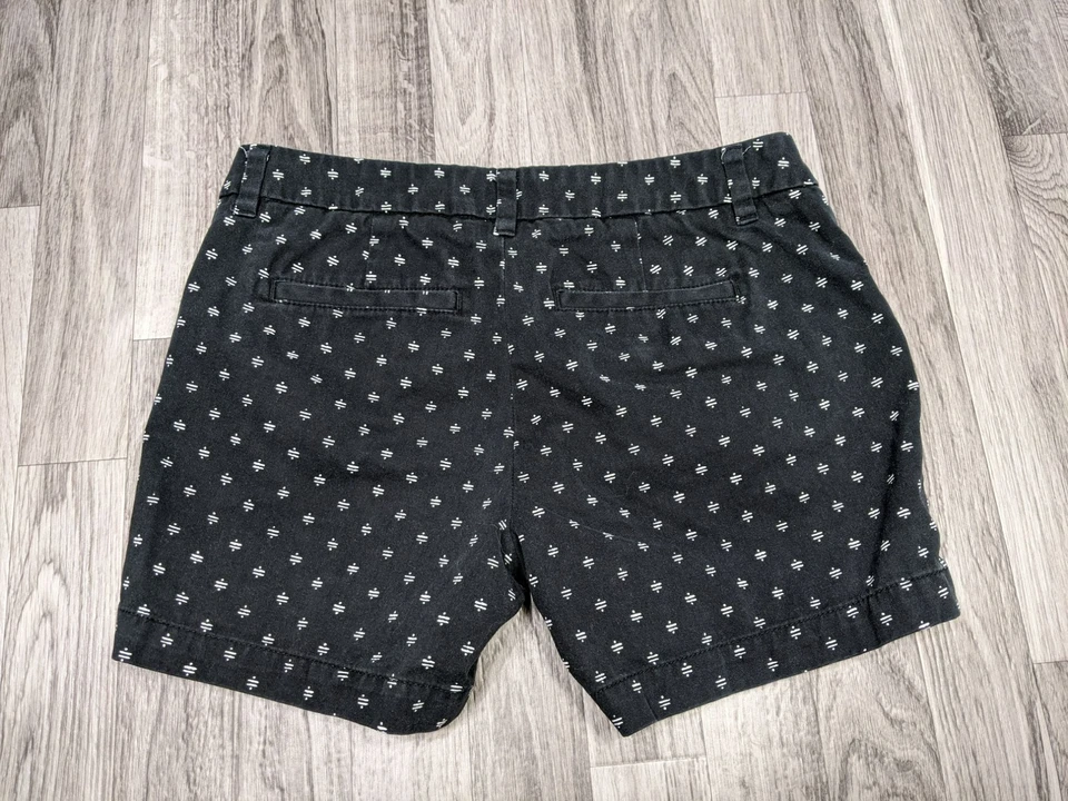 Женские хлопковые черные белые геометрические короткие шорты Merona размер 2 кармана - Изображение 2 из 4