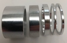 DELUXE SILVER BIKE BICYCLE ALLOY 1 1/8" HEADSET SPACERS SET 2mm 5mm 10mm 20mm