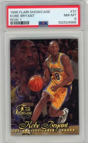 1996 Flair Showcase Basketball #31 Kobe Bryant Row 1 Rookie PSA 8