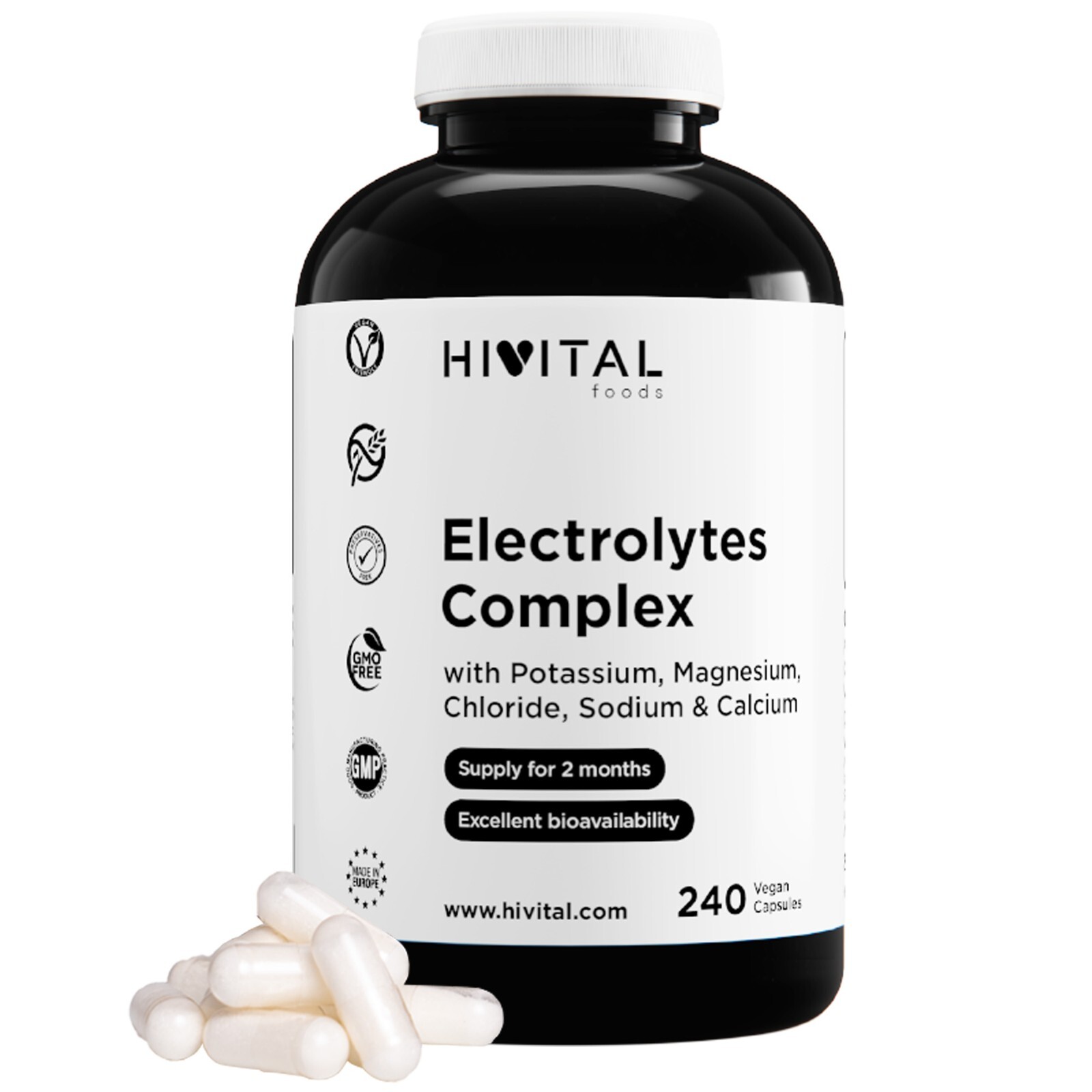 Hivital 10 X Electrolitos Complex 240 Cápsulas Vegetales De 1000Mg - Imagen 2