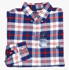 Chaps Men's Classic Fit Button-Down Oxford Shirt XL Long Sleeves Blue Red NWT