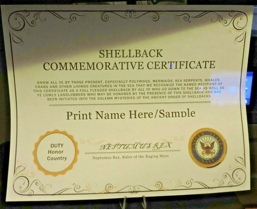 U.S. NAVY: Shellback Challenge Coin and Certificate (ready to ...