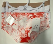 NEW Rene Rofe Panties 3 Pk Seamless Hip Huggers Small Tye Dye Coral, White,Nude