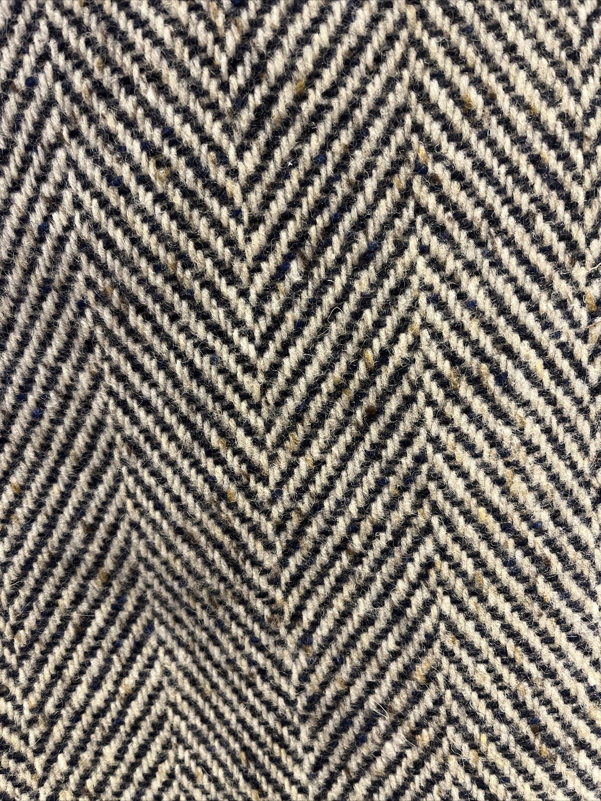 Avoca Wool Poncho Cape Cream Navy Blue Ladies Herringbone Tweed Style