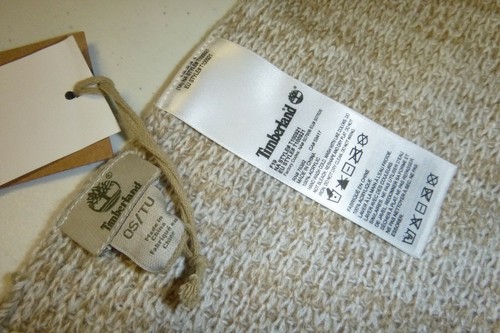 timberland mens designer 72"x12" gray, beige cable knit acrylic scarf -OS - Picture 5 of 7