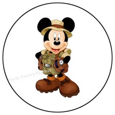 30 SAFARI MOUSE ENVELOPE SEALS LABELS STICKERS PARTY FAVORS 1.5"