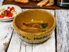 Hotel Modenese Riccione Italy Vintage 1985 Handpainted Pottery Carrot Bowl