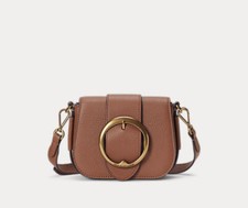 Ralph Lauren Small Gold Buckle Tan Leather Crossbody Bag Brand New