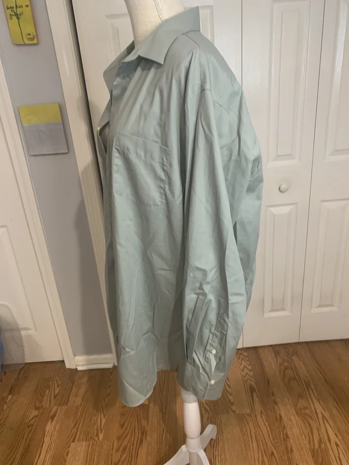 Camisa de vestir Covington Easy Care para hombre verde espuma de mar manga larga bolsillo XL Foto 3 de 4