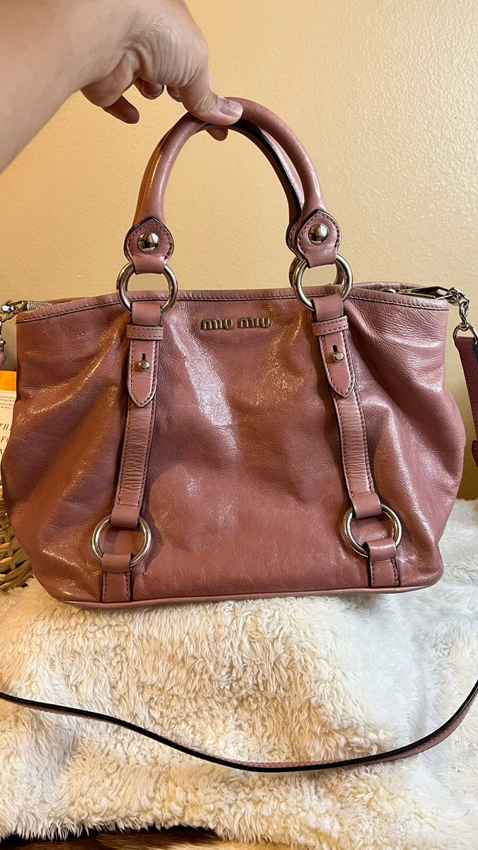 Miu Miu Vitello Lux Bow Satchel