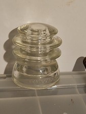 Vintage Glass Electric Insulator Hemingray 56 Made in USA 13-48 Original Wood
