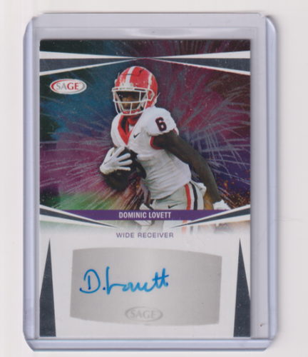 Dominic Lovett 2025 SAGE LOW SERIES SILVER ROOKIE AUTO #A-DL DETROIT LIONS