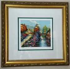 "Waterways" Alex Perez color serigraph s/n 249/350 on wove paper. Framed.
