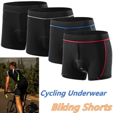 Mens Comfy Cycling Pants Underwear 3D Cushion Padded Bike Riding Sports Shorts 