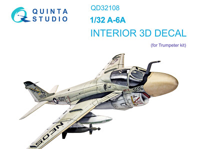 Quinta Studio 1/32 A-6A Eindringling 3D-gedrucktes & farbiges Interieur...