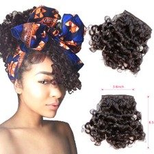 Clip in 100 Real Human Hair Curly Bangs Hairpiece Front Fringe Bangs Top Bangs